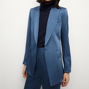 Veronica Beard Long and Lean Dickey Jacket - Blue Stone